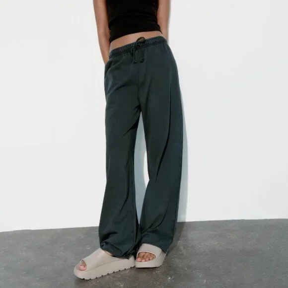 ZARA - WASHED-EFFECT PLUSH TROUSERS WITH SLOGAN パンツ WASHED-EFFECT PLUSH TROUSERS WITH SLOGAN - Pink | ZARA